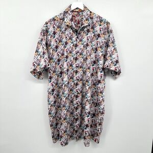 7 Downie St Shirt Mens 2XLT Short Sleeve Button Up 100% Cotton Beachy‎ Coastal